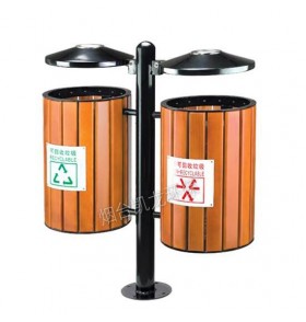 YDG-05 环保钢木分类垃圾桶