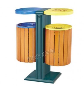 YDG-06 环保钢木分类垃圾桶